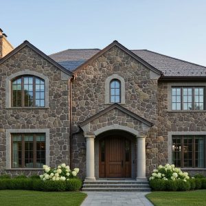 Anthracite Kültür Taşı Villa Dış Cephe Kaplama Siyah Taş Modeli